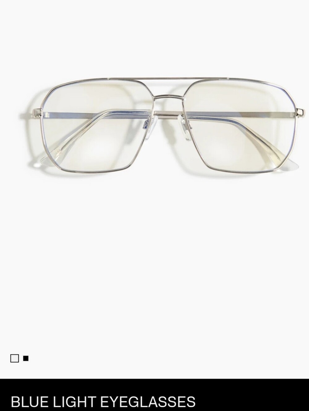 H&M Mens Silver Aviator Blue Light Glasses